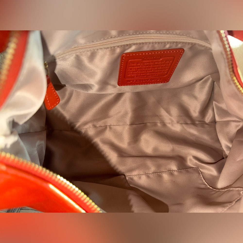 Coach Ashley Leather Convertible Hobo in Orange, Gold Hardware, F19761 - Picture 3 of 16